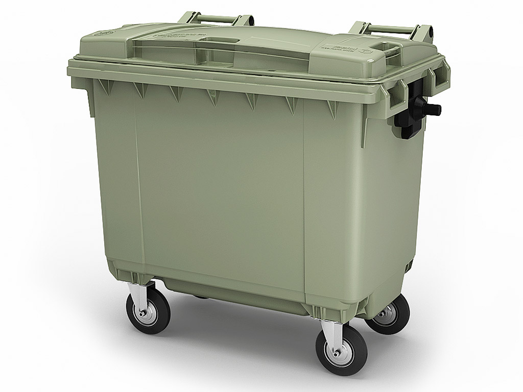 Передвижной мусорный контейнер 660 л. с крышкой