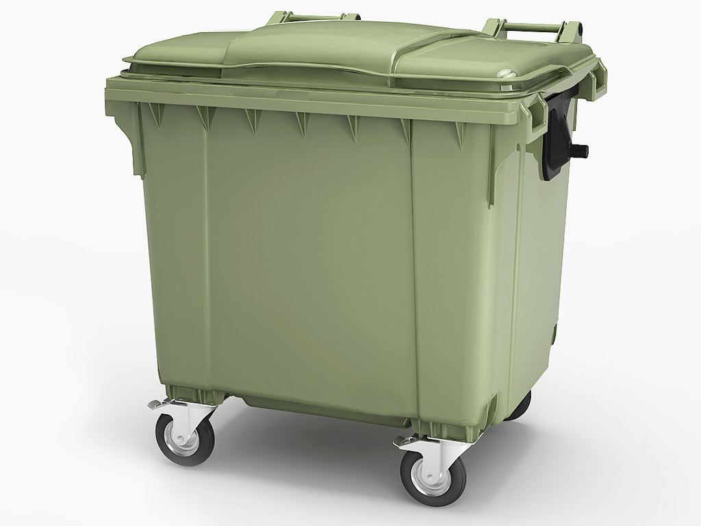 Передвижной мусорный контейнер 1100 л. с крышкой