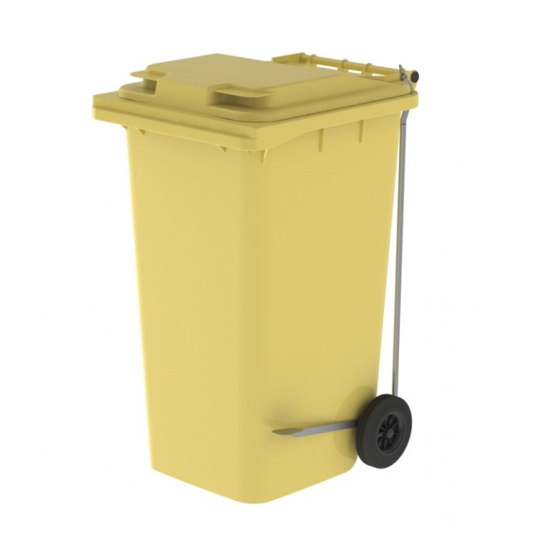 Передвижной мусорный контейнер 240 л. с крышкой и педальным приводом