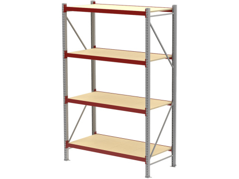 Стеллаж MGK 2000х1500х600 фанерный настил (4 яруса, 240 кг. на ярус)