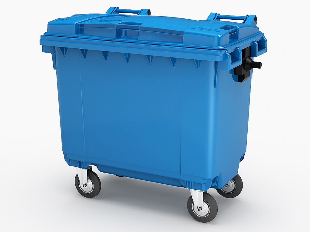 Передвижной мусорный контейнер 660 л. с крышкой